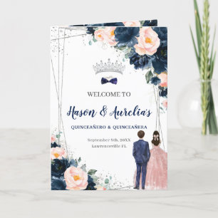 Programme Marine Blue Blush Floral Twins Garçon fille Quince