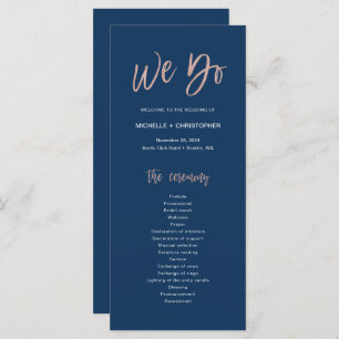 Programme Marine & Rose Gold Glam Chic We Do Wedding Program