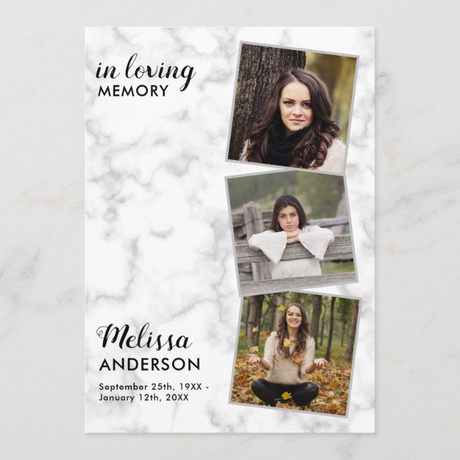 Programme Mémorial 3 Photo Ordre de service Funérailles (Devant)