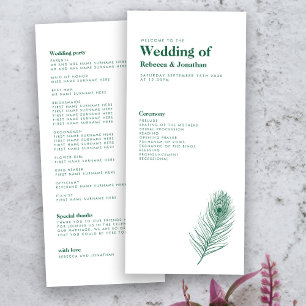 Programme minimal de mariage vert émeraude