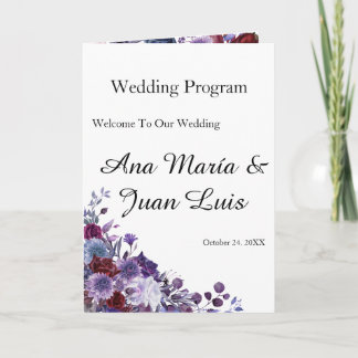 Programme Minimalist Editorial Wedding Program Folded Card