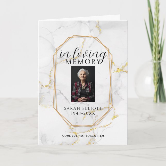 Programme Minimalist Photo Funeral Order of Service Folded  (Devant)