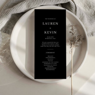 Programme minimaliste de cérémonie de Mariage simp