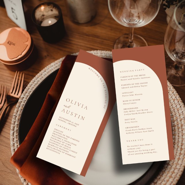 Programme minimaliste de mariage en terre cuite mo (Créateur téléchargé)