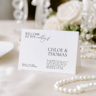 Programme minimaliste Élégant de Cérémonie Mariage