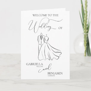 Programme Minimaliste Mariage Merci Noir Blanc Script