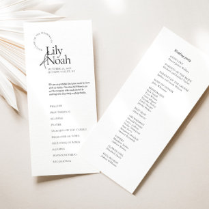 Programme minimaliste moderne de mariage noir et b
