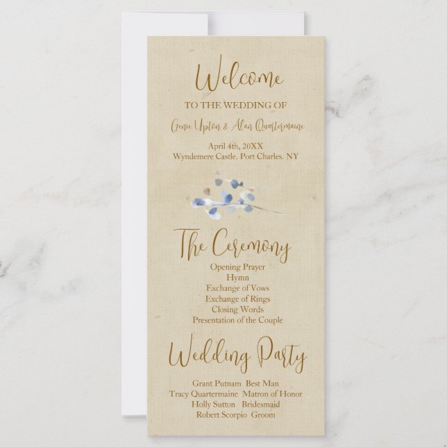 Programme moderne de mariage de sansy (Devant)
