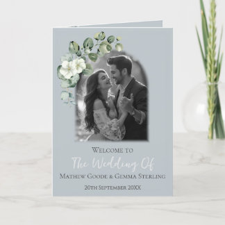 Programme moderne de mariage plié Eucalyptus