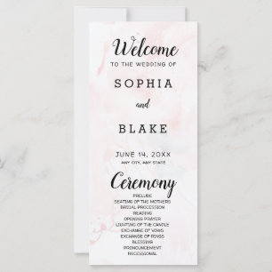 Programme moderne de mariage rose pâle et marbre b