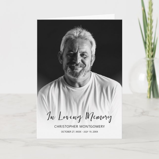 Programme Moderne En Mémoire Amoureuse Photo Funérailles Pli (Devant)