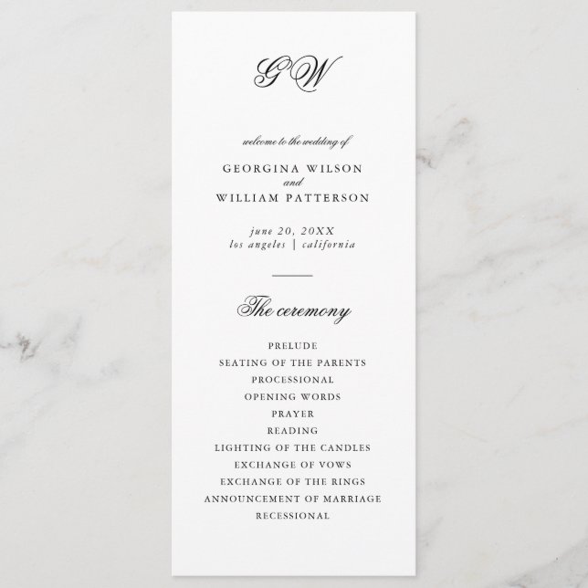 Programme Moderne minimaliste Script Monogramme Appartement  (Devant)