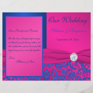 Programme Monogram Cobalt et Fuchsia Mariage damas