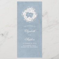 Monogramme floral de l'haleine de bébé Dusty Blue 