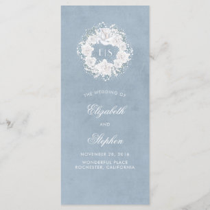 Programme Monogramme floral de l'haleine de bébé Dusty Blue 