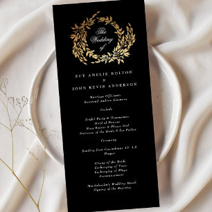 Programme Monogramme traditionnel Noir Crest Mariage classiq