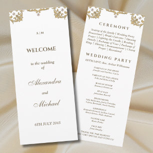 Programme Monogramme Victorian Pearl Vintage Wedding Program