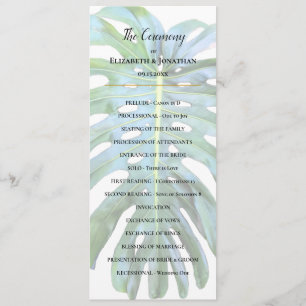Programme Monstera Tropical Leaf Greenery Beach Mariage