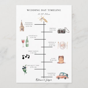 Programme Montage Mariage illustré de Blush Navy Floral