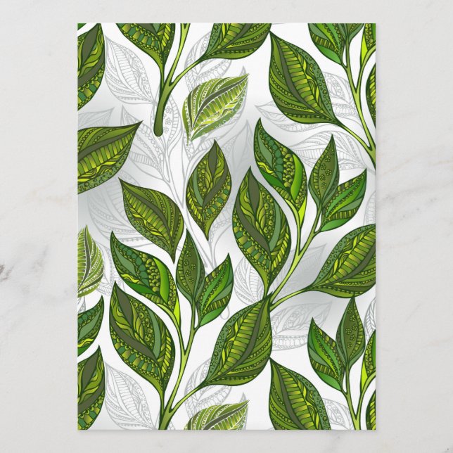 Programme Motif sans couture avec Feuilles de thé vert (Devant)