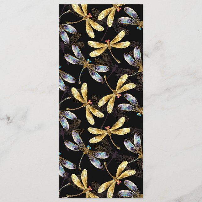 Programme Motif sans couture avec libellules d'or (Devant)