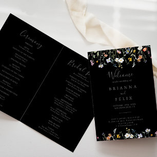 Programme Multicolor sauvage Floral plié Mariage noir