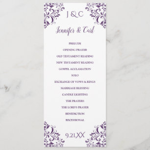 Programme Nadine Wedding Program   Longueur du thé (pourpre 