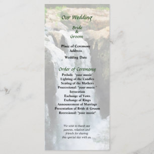 Programme NJ - Waterfall Paterson NJ Wedding Program