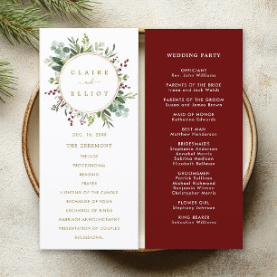 Programme Noël de verdure botanique Or Mariage