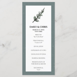 Programme Noël Joie Cérémonie de mariage hivernal d'aquare
