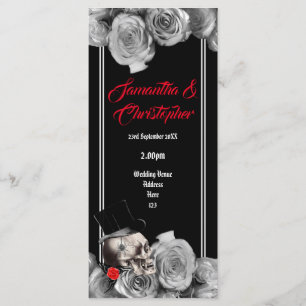 Programme noir de crâne et de mariage de roses