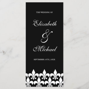 Programme noir et blanc de Fleur de Lis Wedding