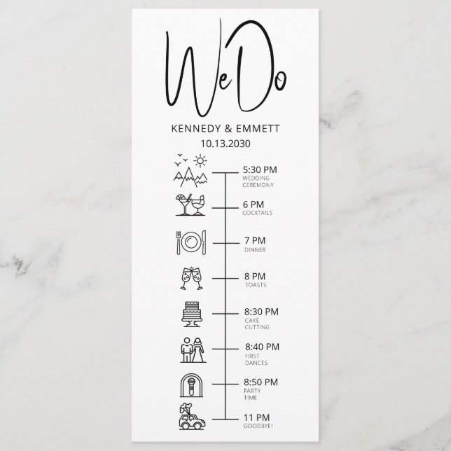 Programme Nous faisons Mountain Wedding Day Timeline Program (Devant)
