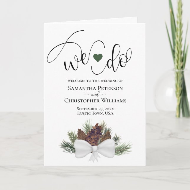 Programme Nous faisons Russe Aquarelle Pinecones Mariage (Devant)
