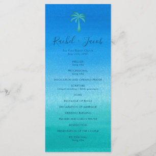 Programme Ocean Blue Green Beach Mariage tropical Palm Tree