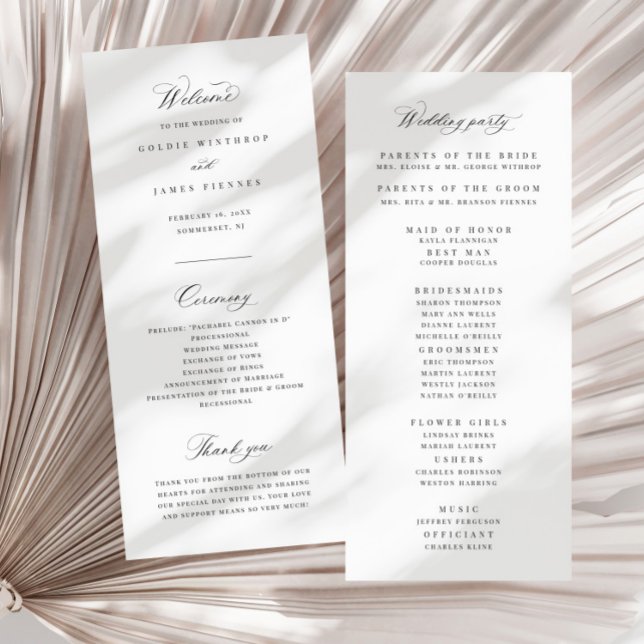 Programme officiel Carte de cérémonie de Mariage d (Créateur téléchargé)