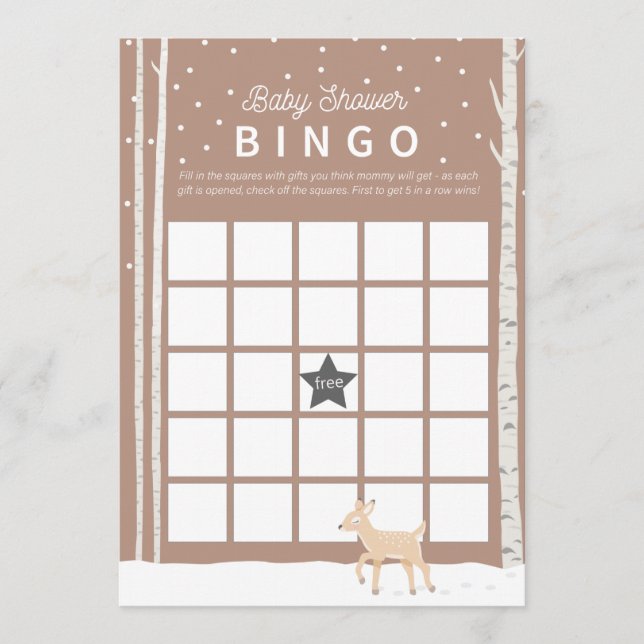 Programme Oh Deer - Jeu Baby shower BINGO (Devant)