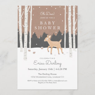 Programme Oh Deer ! Thème baby shower Woodland   brun mou
