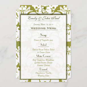 Programme Olive Green Mariage damassé