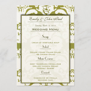 Programme Olive Green Mariage damassé