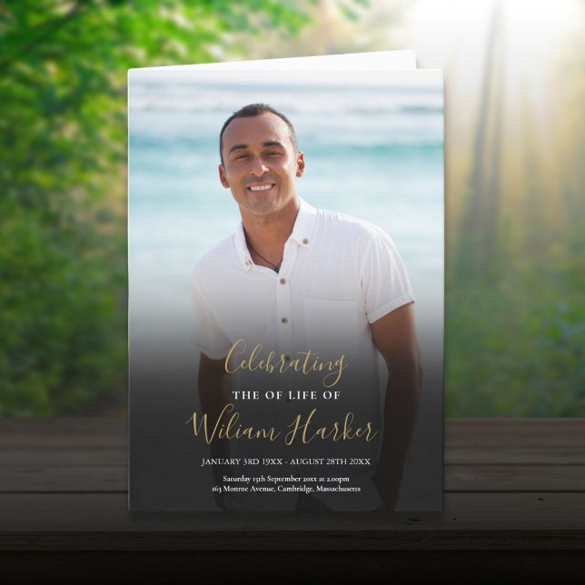 Programme Ordre de service de la mémoire funéraire Photo (Funeral Memorial Order Of Service Photo Program)