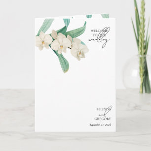 Programme Ordre de service de mariage floral aux orchidées b