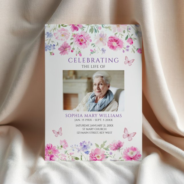 Programme Ordre de service des funérailles Fleurs sauvages r (Créateur téléchargé)