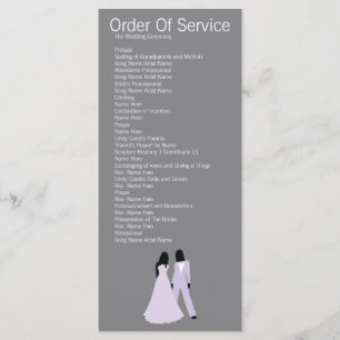 Programme Ordre de service Mariage de deux mariées (Lilac et