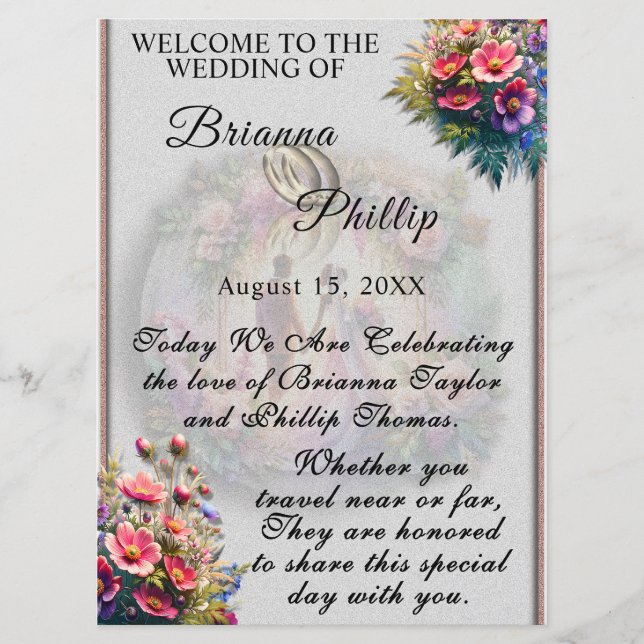 Programme Our Love Reaches The Moon Floral Wedding (Devant)