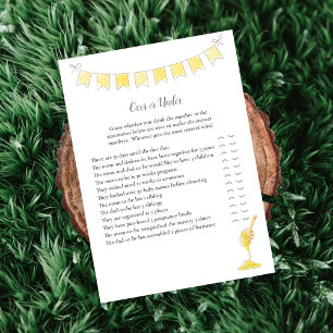 Programme Over and Under Game Girl Teddy Bear and Honey Card