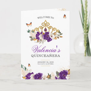Programme Papillon Tiara Rose pourpre Quinceanera