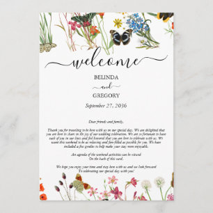 Programme Papillons fleur sauvage Floral Mariage Itinéraire