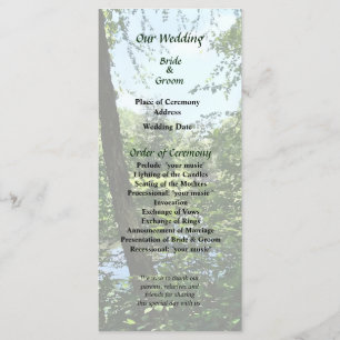 Programme Park With Bridge in Distance Wedding Program