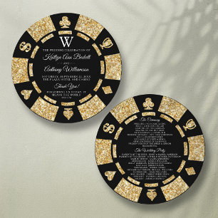 Programme Parties scintillant d'or Monogram Poker Chip Casin